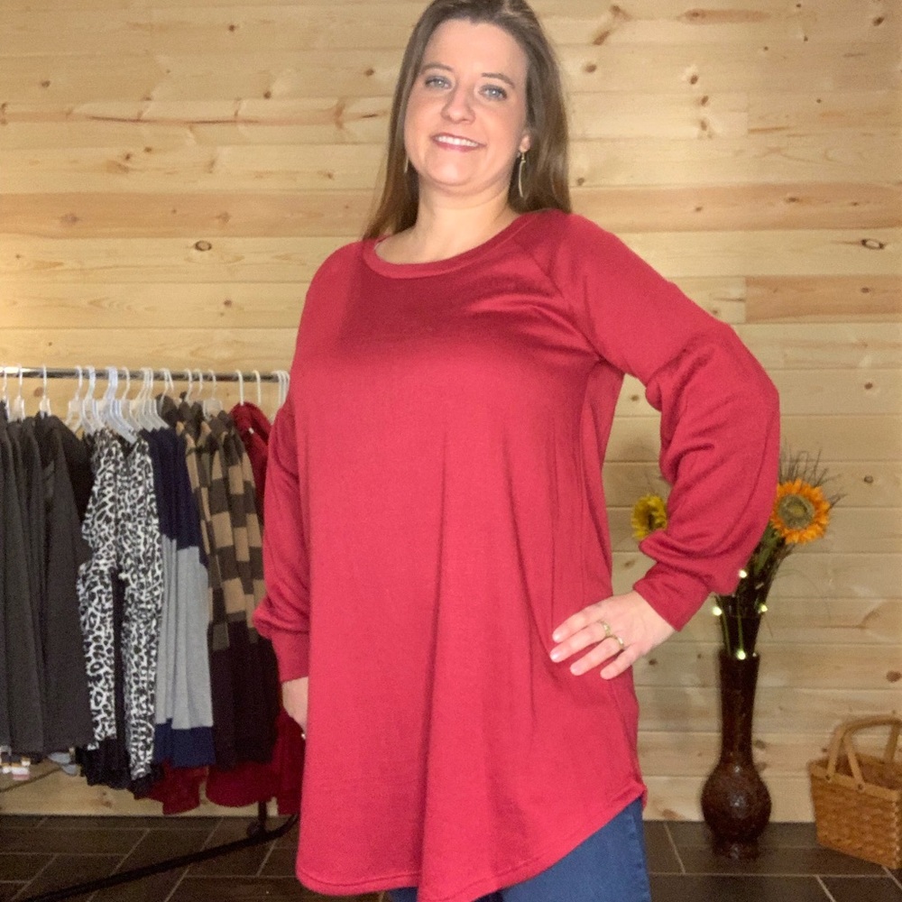 Burgundy Tunic Sweatshirt